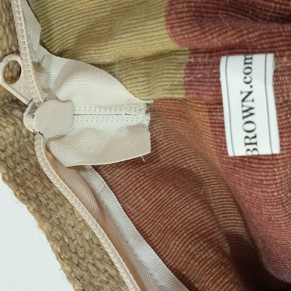 Woven Bag Bill Brown London Hand Woven Canvas Striped Vintage Purse Satchel - Picture 7 of 7